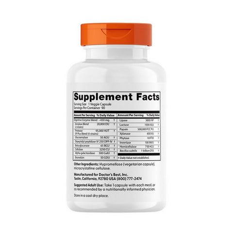 Doctors Best, Digestive Enzymes, 90 Veggie Caps