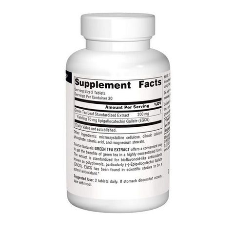 Source Naturals, Green Tea, 100 MG, Extract 60 Tabs