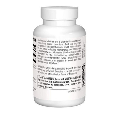 Source Naturals, Inositol And Choline, 800 Mg, 100 Tabs