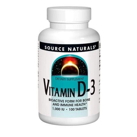 Source Naturals, Vitamin D, 1000 IU, 100 Tabs
