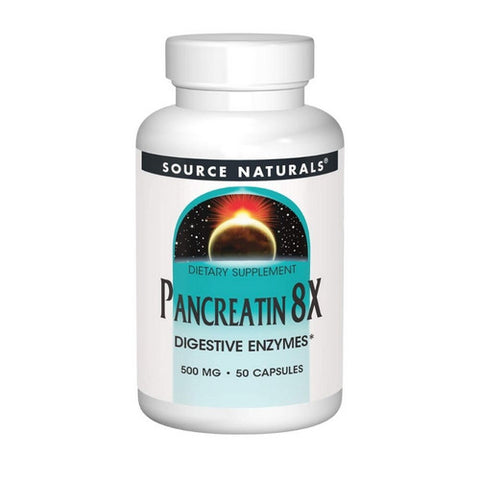 Source Naturals, Pancreatin 8x Capsules, 50 Caps