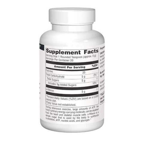 Source Naturals, D-ribose, Powder 100 Grams Source Naturals