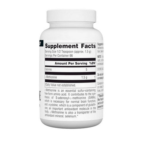 Source Naturals, L-Methionine Powder, 100 gm 3.53 Oz Source Naturals