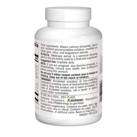 Source Naturals, Alfalfa, 648 Mg, 250 Tabs