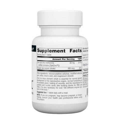 Source Naturals, OptiZinc, 30 Mg, 60 Tabs Source Naturals