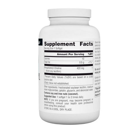 Source Naturals, Phosphatidylcholine In Lecithin, 420 MG, 180 Softgel