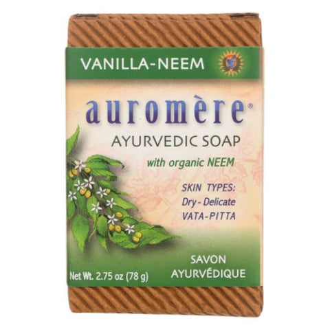 Auromere, Ayurvedic Bar Soap Vanilla Neem, Vanilla Neem, 2.75 oz