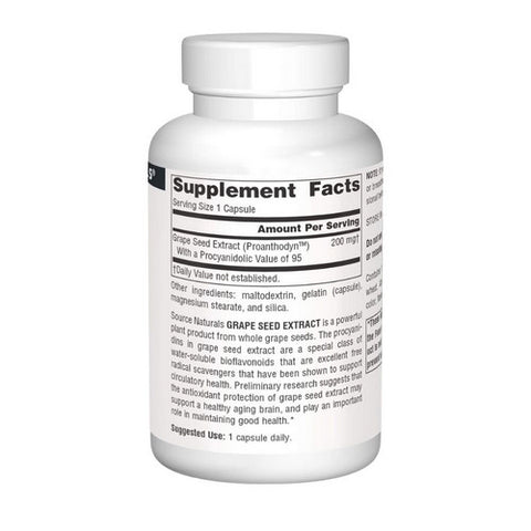 Source Naturals, Proanthodyn Grape Seed Extract, 200 Mg, 90 Caps