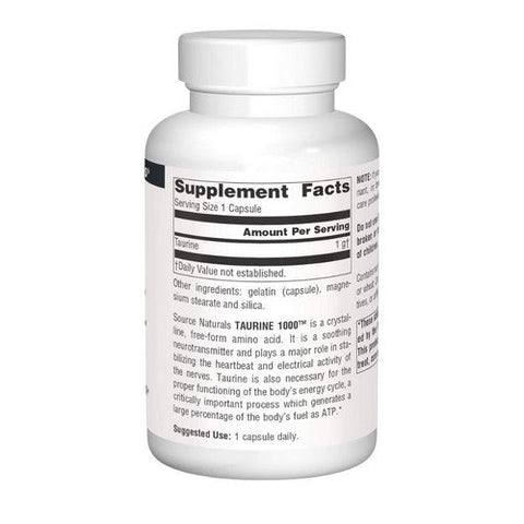 Source Naturals, Taurine, 1000 mg, 120 caps Source Naturals