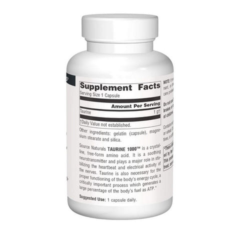 Source Naturals, Taurine, 1000 mg, 120 caps