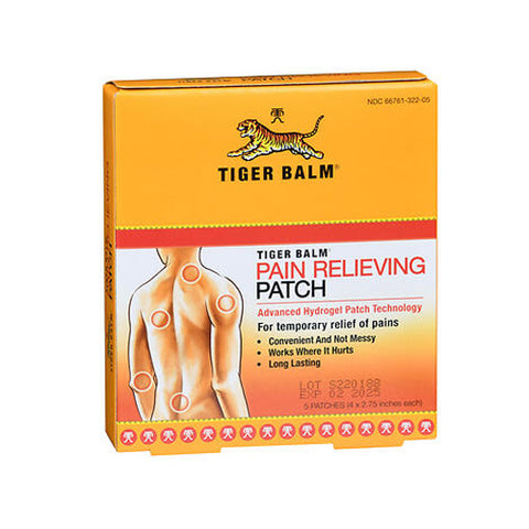 Tiger Balm, Pain Relieving Patch, 4x2.75 inch, 5 Count