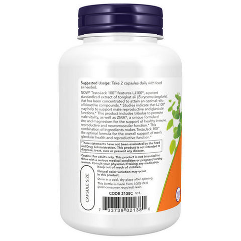 Now Foods, TestoJack 100, 120 Vcaps