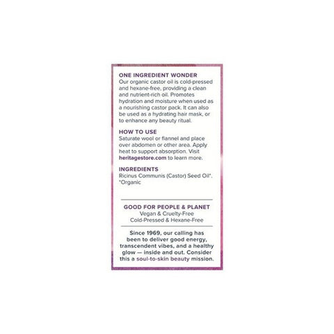 Heritage Store, Organic Castor Oil, 16 oz