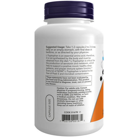 Now Foods, L-Tryptophan, 500 mg, 120 Vcaps