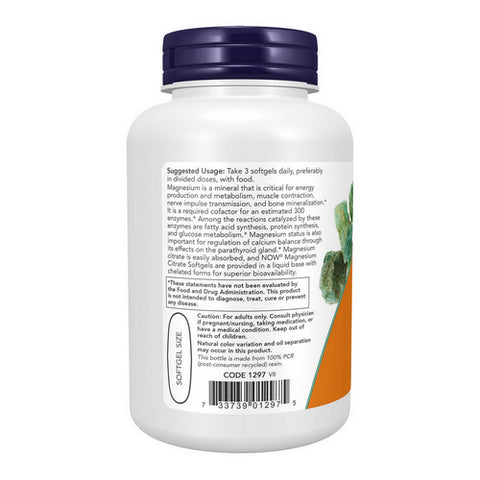 Now Foods, Magnesium Citrate, 90 softgels