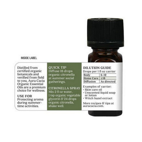 Aura Cacia, Essential Oil, Citronella 0.25 oz