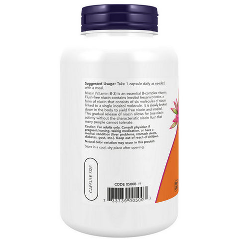 Now Foods, Flush-Free Niacin, 500mg, 180 Vcaps