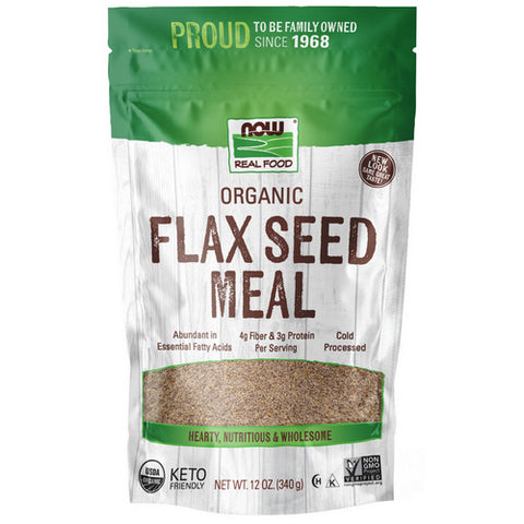 Now Foods, Flax Seed Organic, Meal 12 oz