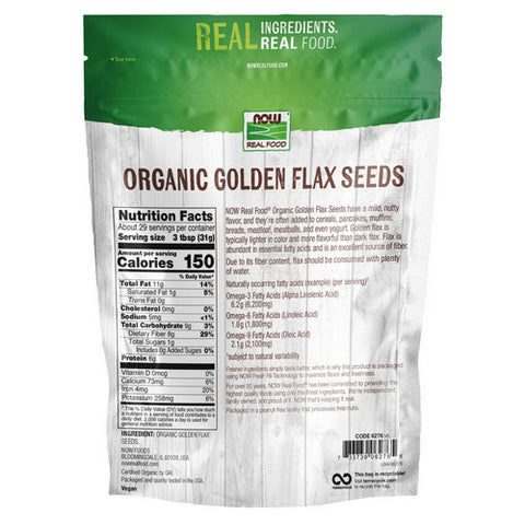 Now Foods, Golden Flax Seeds Organic, 2 lb