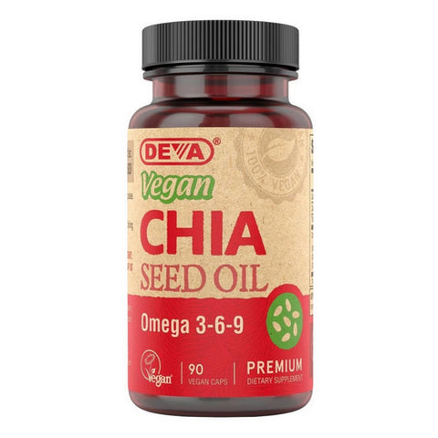 Deva Vegan Vitamins, Vegan Chia Seed Oil, 90 vcaps
