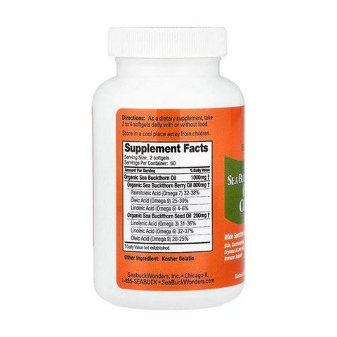 Seabuck Wonders, Sea Buckthorn Oil Blend Omega-7 Complete, 120 Softgels