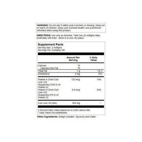 Nature's Life, Cod Liver Oil Concentrate, 1000 mg, 90 softgels