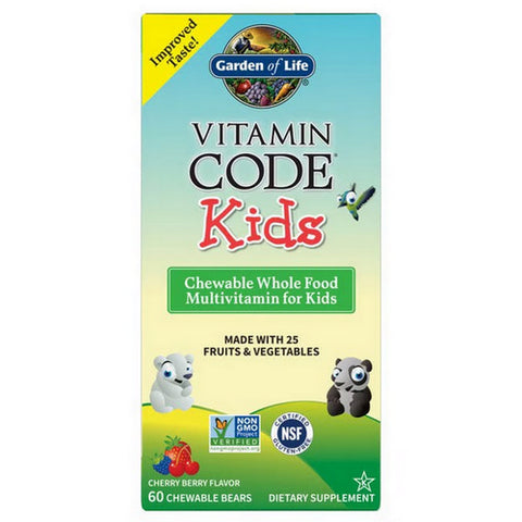 Garden of Life, Vitamin Code Kids Cherry Berry Chewables Bears, Kids, 60 Count