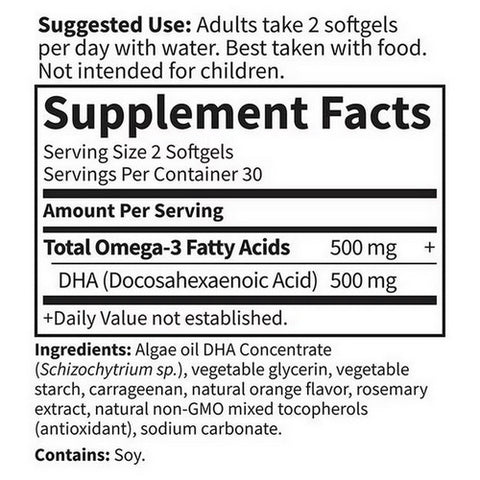 Minami Nutrition, Minami Nutrition VeganDHA Formula, Orange 60 softgel