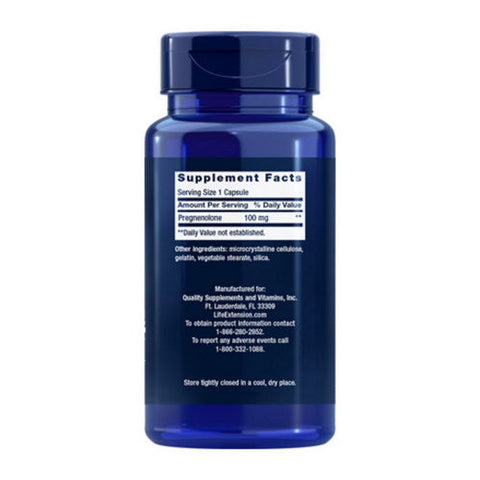 Life Extension, Pregnenolone, 100 Mg, 100 caps Life Extension