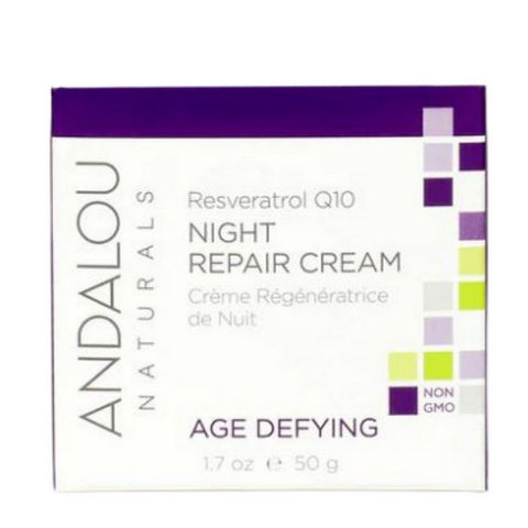 Andalou Naturals, Resveratrol Q10 Night Repair Cream, 1.7 oz