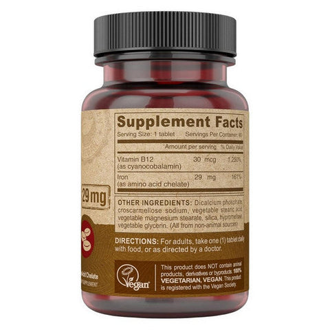 Deva Nutrition, Vegan Chelated Iron, 90 TAB Deva Nutrition