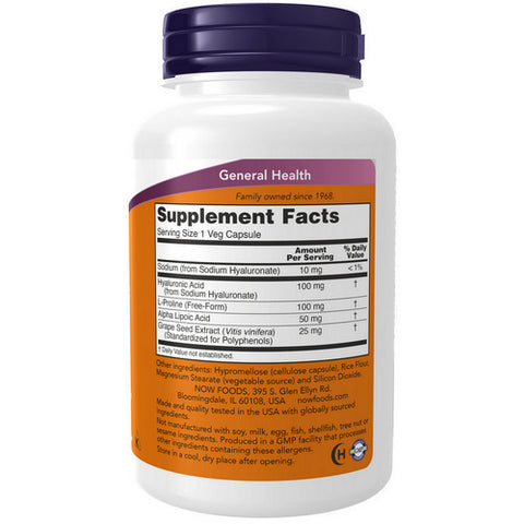 Now Foods, Hyaluronic Acid, 120 vcaps