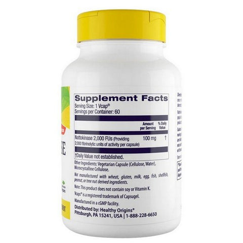 Healthy Origins, Natural Nattokinase, 2,000 FU's, 60 Veg Caps