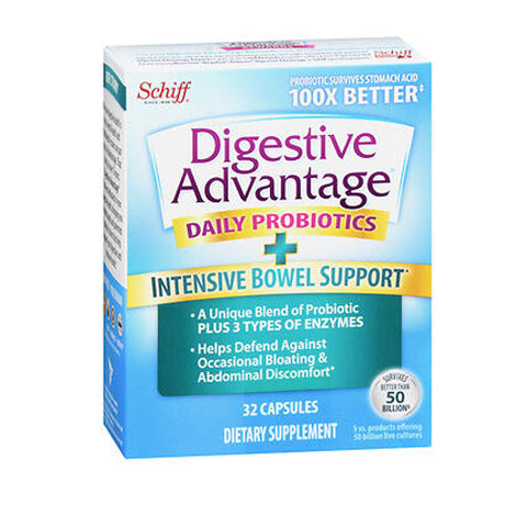 Schiff, Digestive Advantage Daily Probiotics Plus Intensive Bowel Support, 32 Caps