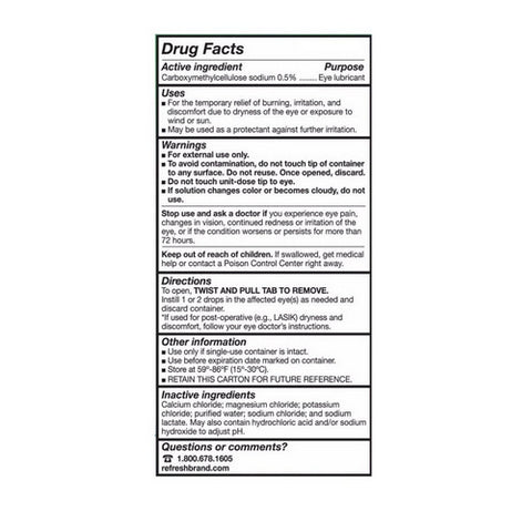 Refresh, Refresh Plus Lubricant Eye Drops Single-Use Containers, 70 Count