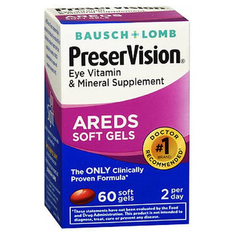 Bausch + Lomb, PreserVision Areds Formula, 60 Softgels