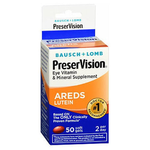 Bausch + Lomb, Bausch And Lomb Preservision Eye Vitamin And Mineral Supplements Lutein Softgels, 50 sgels