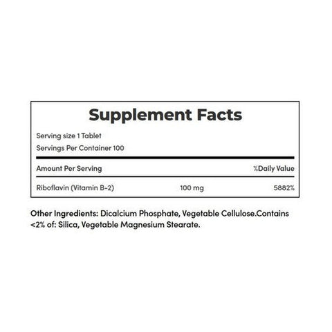 Sundown Naturals, Vitamin B-2 Riboflavin Coated, 100 mg, 100 Tabs Sundown Naturals