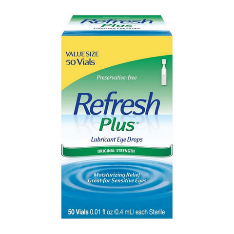 Refresh, Plus Lubricant Eye Drops Single-Use Containers, 50 Vials