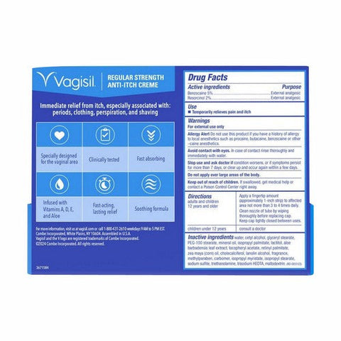 Vagisil, Anti-Itch Creme Regular Strength, 1 Oz Vagisil