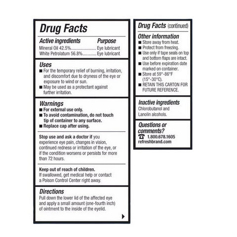 Refresh, Lacri Lube Lubricant Eye Ointment, 0.12 Oz